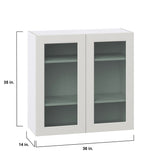 Hugo&Borg Belcourt 36-in W x 35-in H x 14-in D Gray Painted Wall Fully Assembled Cabinet (Recessed Panel Shaker Door Style)