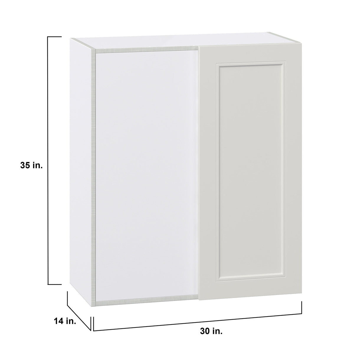 Hugo&Borg Belcourt 30-in W x 35-in H x 14-in D Gray Painted Wall Fully Assembled Cabinet (Recessed Panel Shaker Door Style)