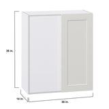 Hugo&Borg Belcourt 30-in W x 35-in H x 14-in D Gray Painted Wall Fully Assembled Cabinet (Recessed Panel Shaker Door Style)