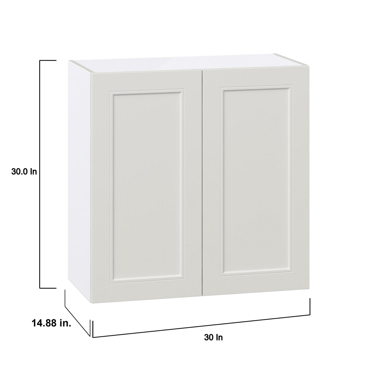 Hugo&Borg Belcourt 30-in W x 30-in H x 14-in D Gray Painted Wall Fully Assembled Cabinet (Recessed Panel Shaker Door Style)