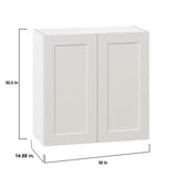 Hugo&Borg Belcourt 30-in W x 30-in H x 14-in D Gray Painted Wall Fully Assembled Cabinet (Recessed Panel Shaker Door Style)