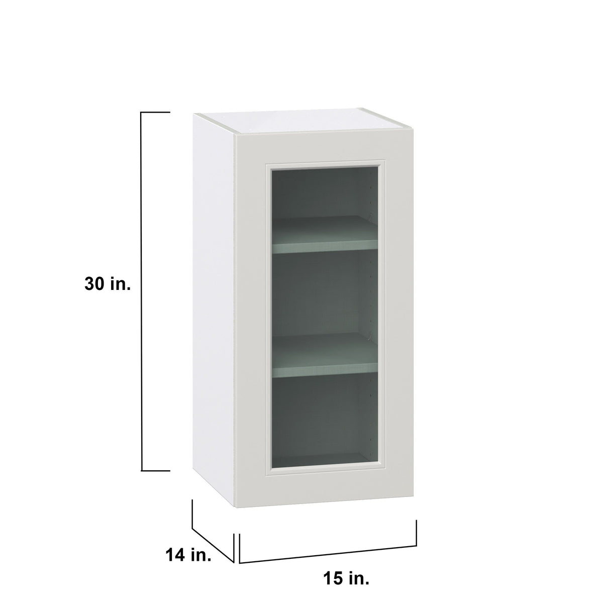 Hugo&Borg Belcourt 15-in W x 30-in H x 14-in D Gray Painted Wall Fully Assembled Cabinet (Recessed Panel Shaker Door Style)
