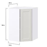 Hugo&Borg Belcourt 24-in W x 35-in H x 14-in D Gray Painted Diagonal Corner Wall Fully Assembled Cabinet (Recessed Panel Shaker Style)