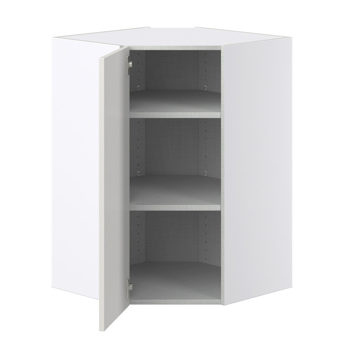 Hugo&Borg Belcourt 24-in W x 35-in H x 14-in D Gray Painted Diagonal Corner Wall Fully Assembled Cabinet (Recessed Panel Shaker Style)