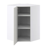 Hugo&Borg Belcourt 24-in W x 35-in H x 14-in D Gray Painted Diagonal Corner Wall Fully Assembled Cabinet (Recessed Panel Shaker Style)