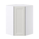 Hugo&Borg Belcourt 24-in W x 35-in H x 14-in D Gray Painted Diagonal Corner Wall Fully Assembled Cabinet (Recessed Panel Shaker Style)