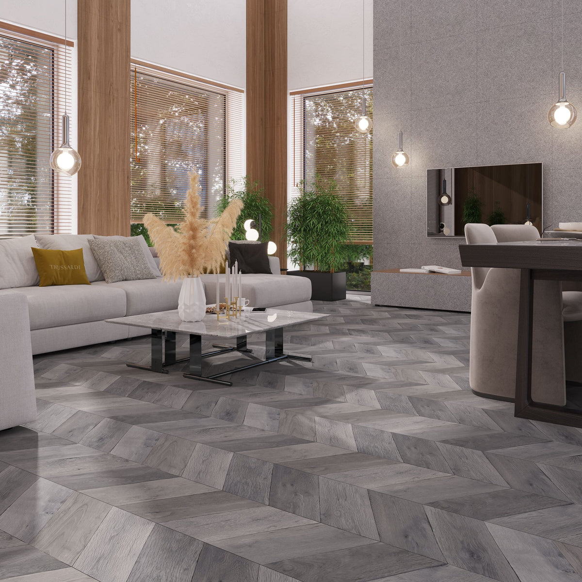 Lucida USA (Sample) DecoCore Charcoal Gray Wood Look 22-mil Waterproof Interlocking Luxury Vinyl Plank