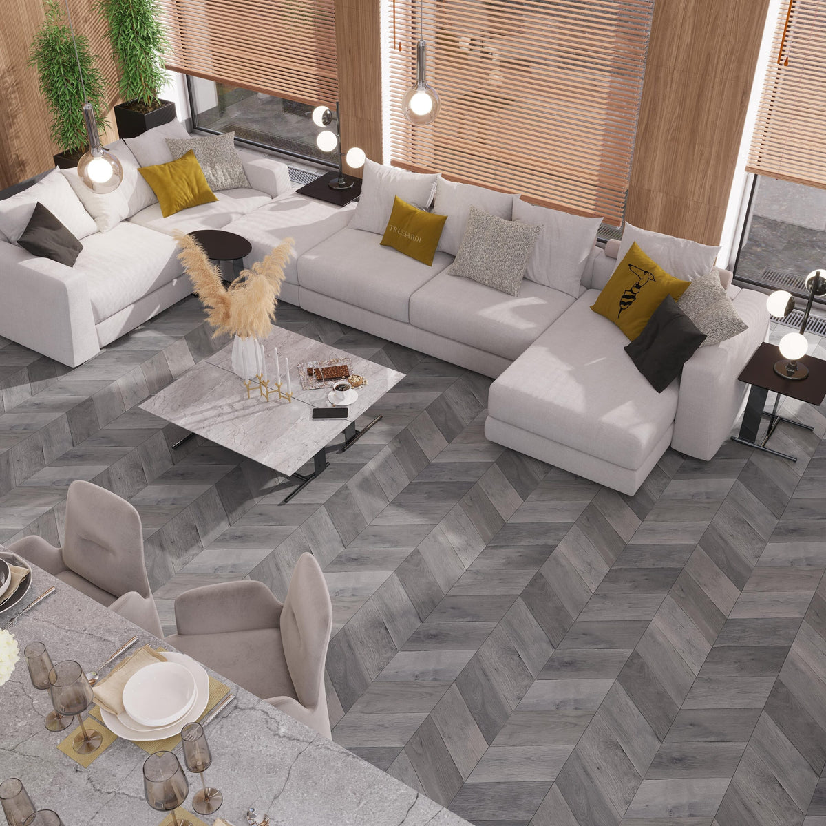 Lucida USA (Sample) DecoCore Charcoal Gray Wood Look 22-mil Waterproof Interlocking Luxury Vinyl Plank