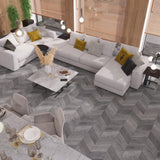 Lucida USA (Sample) DecoCore Charcoal Gray Wood Look 22-mil Waterproof Interlocking Luxury Vinyl Plank