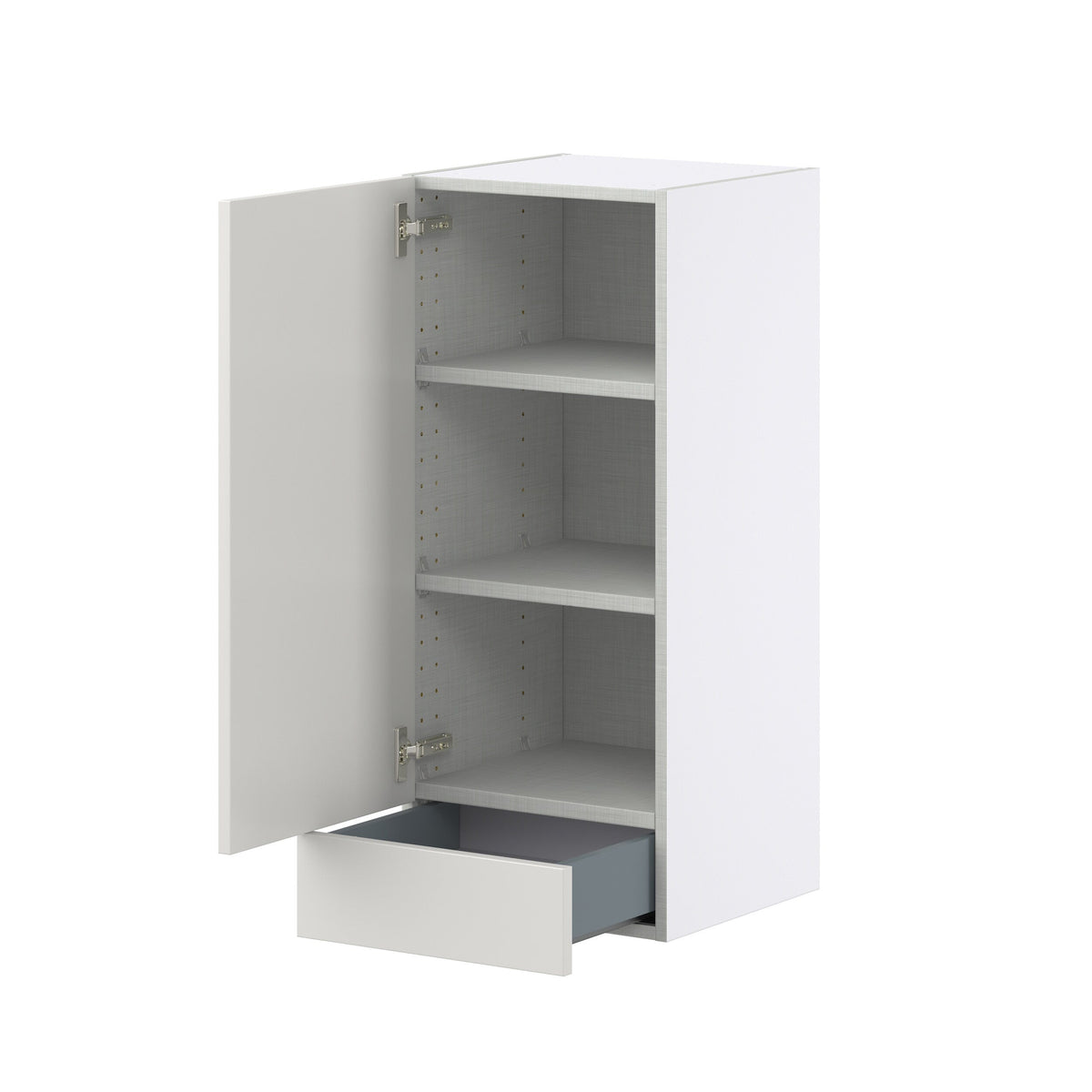 Hugo&Borg Belcourt 15-in W x 35-in H x 14-in D Gray Painted 1-Drawer Wall Fully Assembled Cabinet (Recessed Panel Shaker Style)