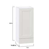 Hugo&Borg Belcourt 15-in W x 35-in H x 14-in D Gray Painted 1-Drawer Wall Fully Assembled Cabinet (Recessed Panel Shaker Style)