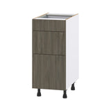 Hugo&Borg Savane 15-in W x 34.5-in H x 24-in D Textmel 3-Drawer Base Fully Assembled Cabinet (Flat Panel Style)