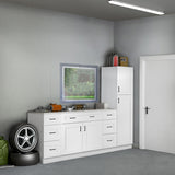 Design House Brookings 18-in W x 34.5-in H x 24-in D White Maple 3-Drawer Base Fully Assembled Plywood Cabinet (Recessed Panel Style)