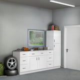 Design House Brookings 18-in W x 34.5-in H x 24-in D White Maple 3-Drawer Base Ready To Assemble Plywood Cabinet (Recessed Panel Style)