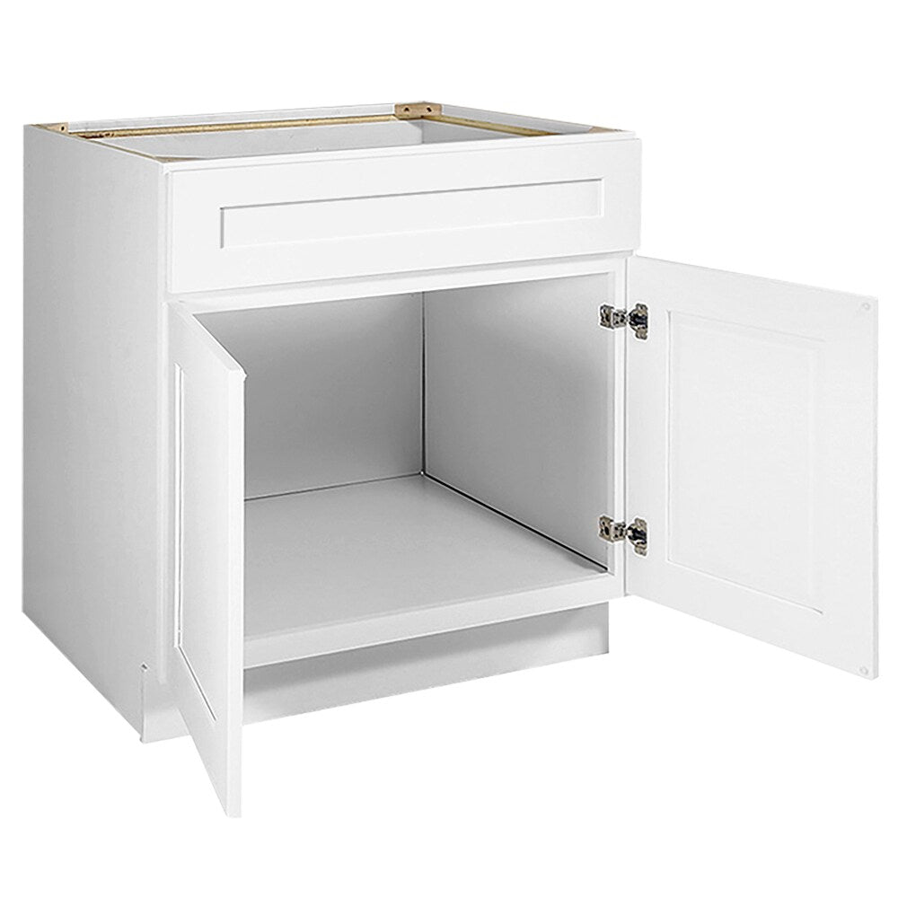 Design House Brookings 33-in W x 34.5-in H x 24-in D White Maple Base Fully Assembled Plywood Cabinet (Recessed Panel Shaker Door Style)