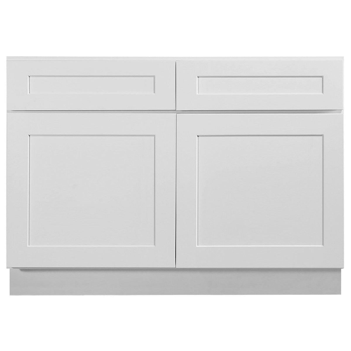 Design House Brookings 48-in W x 34.5-in H x 24-in D White Maple 2-Drawers Base Fully Assembled Plywood Cabinet (Recessed Panel Shaker Style)