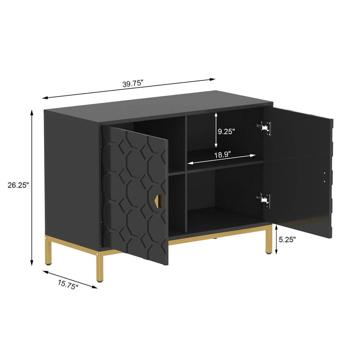 Clihome 15.75-in W x 26.25-in H Mdf Black Freestanding Utility Storage Cabinet