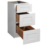 Design House Brookings 15-in W x 34.5-in H x 24-in D White Maple 3-Drawer Base Ready To Assemble Plywood Cabinet (Recessed Panel Style)