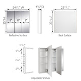 Design House Cyprus 25.1-in x 24.5-in Surface/Recessed Mount Clear Mirrored Medicine Cabinet