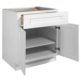 Design House Brookings 33-in W x 34.5-in H x 24-in D White Maple L-shaped 1-Drawer Base Fully Assembled Plywood Cabinet (Recessed Panel Shaker Style)