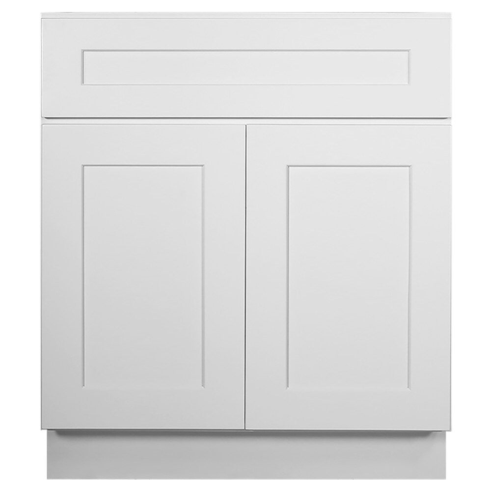 Design House Brookings 33-in W x 34.5-in H x 24-in D White Maple L-shaped 1-Drawer Base Fully Assembled Plywood Cabinet (Recessed Panel Shaker Style)