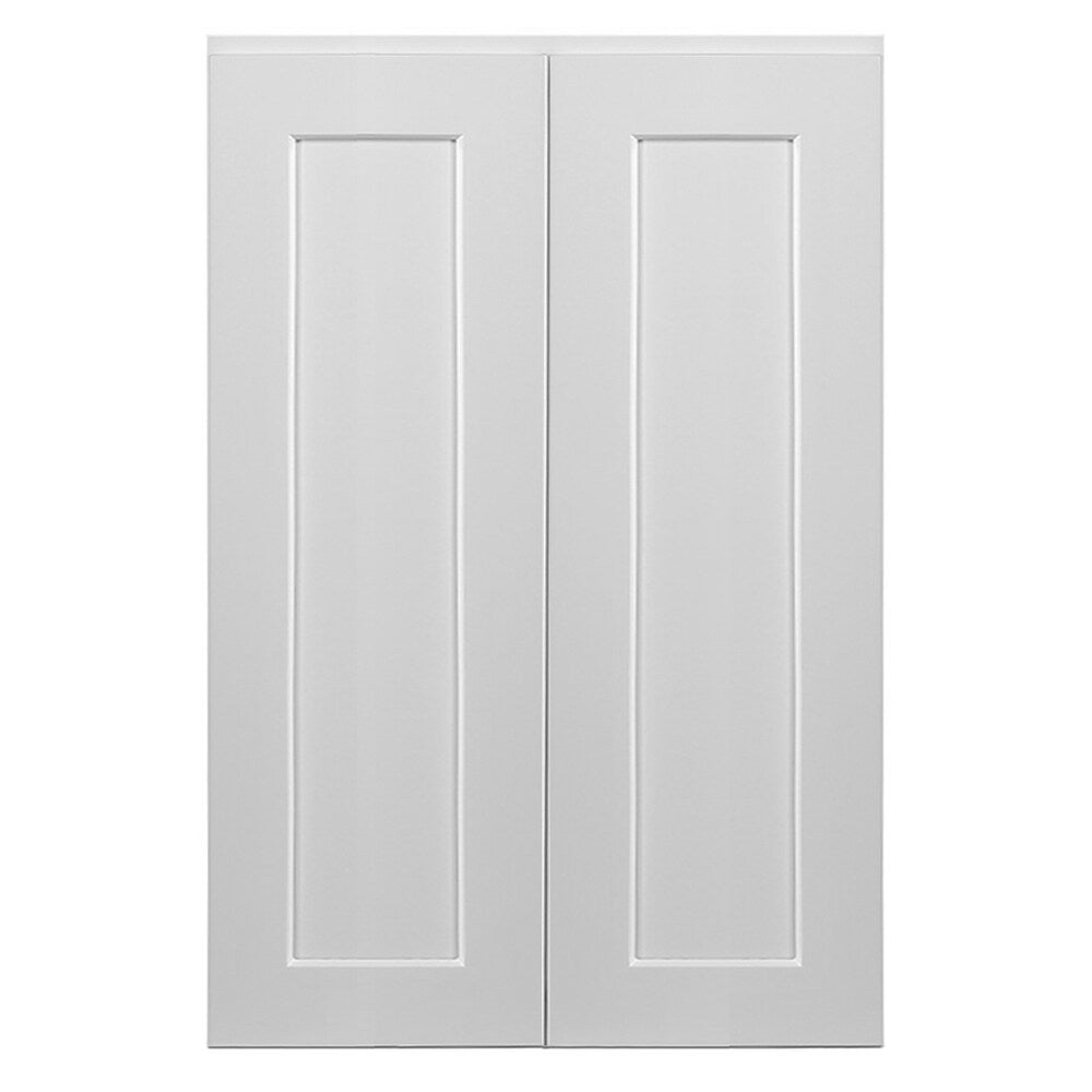Design House Brookings 24-in W x 36-in H x 12-in D White Maple Wall Fully Assembled Plywood Cabinet (Recessed Panel Shaker Door Style)
