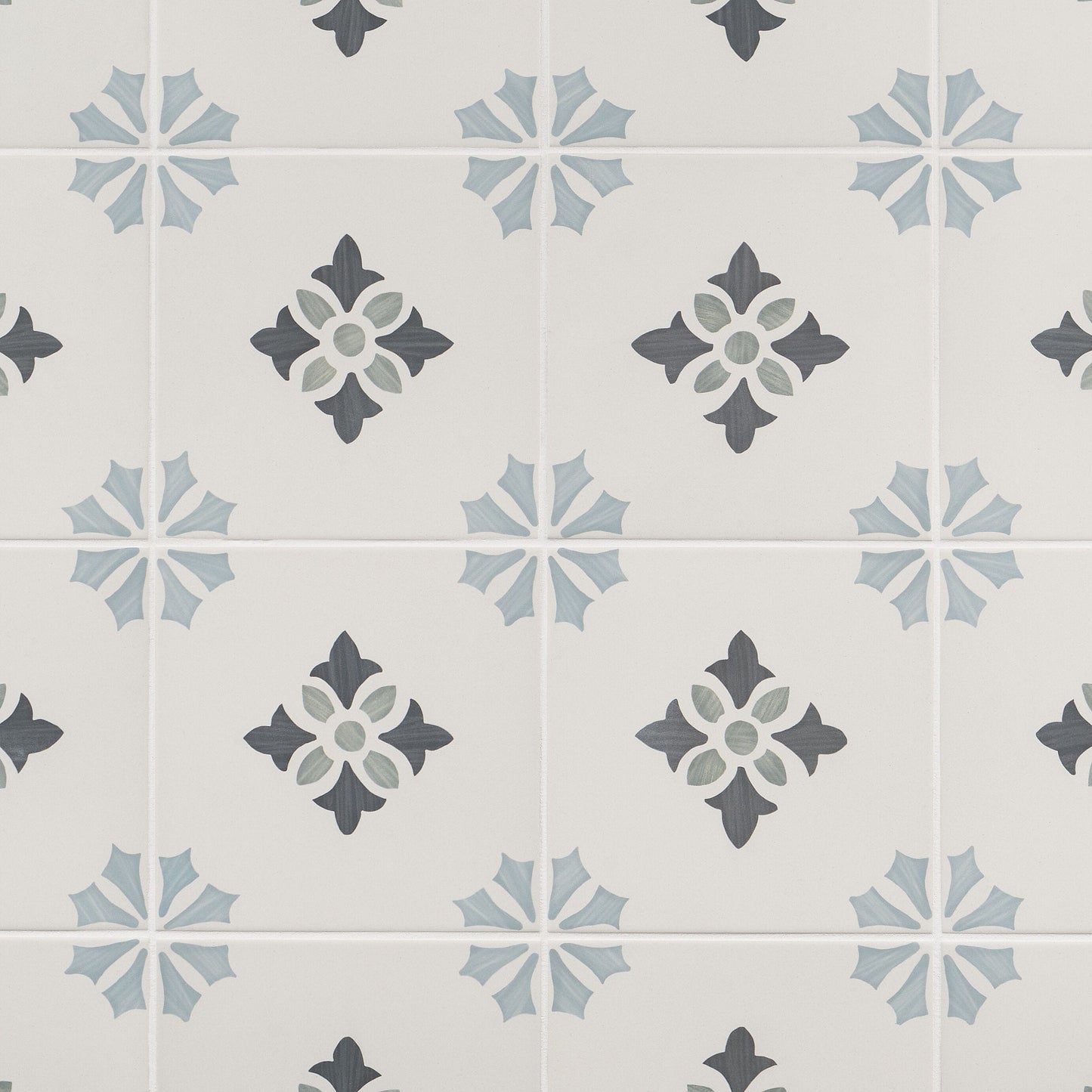 Artmore Tile Agave Poppy Blue 8-in x 8-in Matte Porcelain Encaustic Floor and Wall Tile product image
