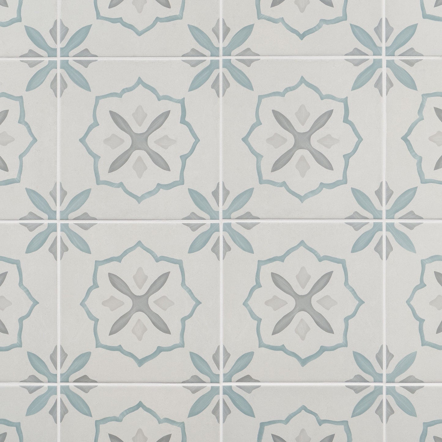 Artmore Tile Agave Stella Blue 8-in x 8-in Matte Porcelain Encaustic Floor and Wall Tile product image