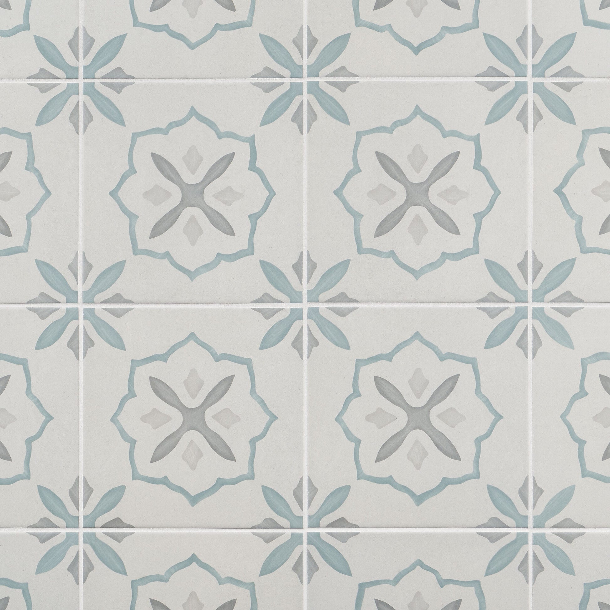 Artmore Tile Agave Stella Blue 8-in x 8-in Matte Porcelain Encaustic Floor and Wall Tile product image