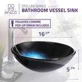 Tara Deco-Glass Vessel Sink in Deep Sea - Super Arbor