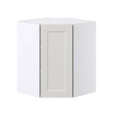 Hugo&Borg Belcourt 24-in W x 30-in H x 14-in D Gray Painted Diagonal Corner Wall Fully Assembled Cabinet (Recessed Panel Shaker Style)
