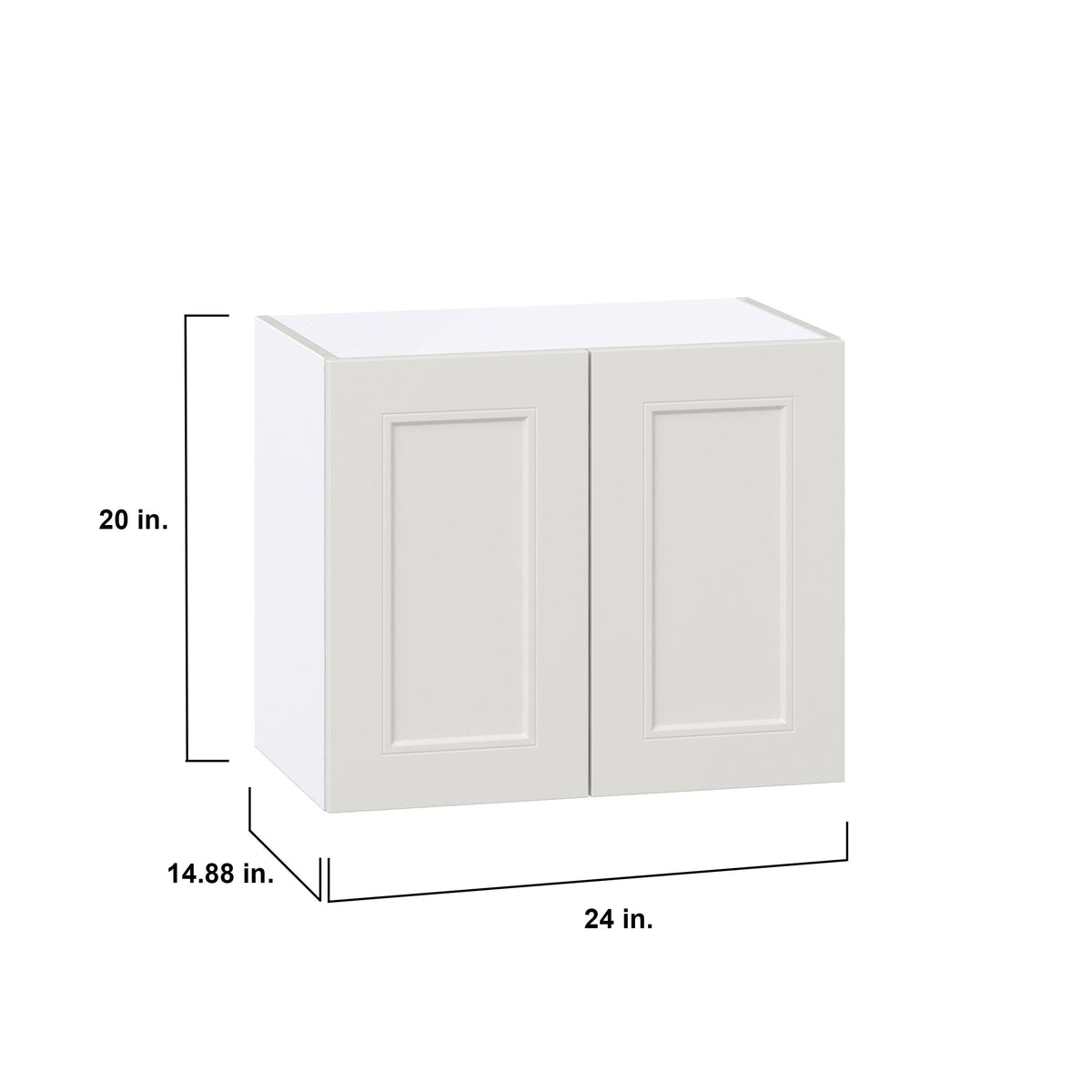 Hugo&Borg Belcourt 24-in W x 20-in H x 14-in D Gray Painted Wall Fully Assembled Cabinet (Recessed Panel Shaker Door Style)