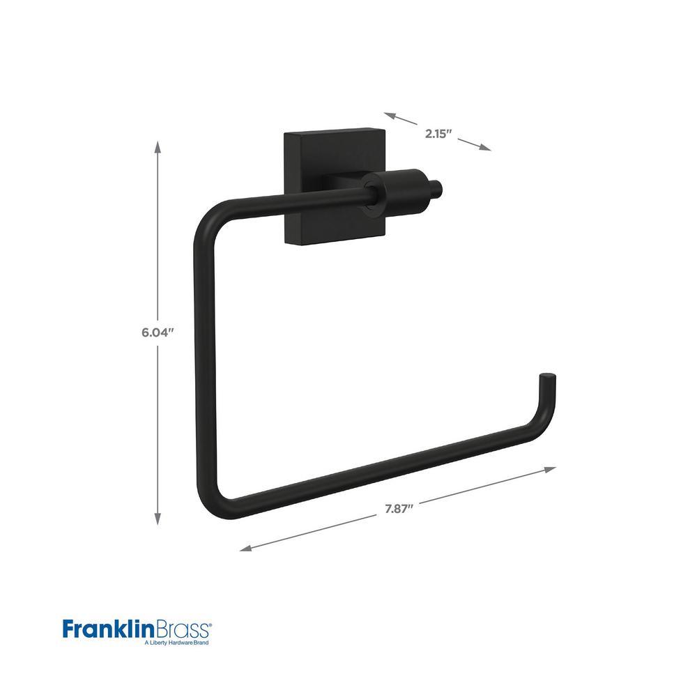 Maxted 3-Piece Bath Hardware Set with Towel Ring, Toilet Paper Holder and 24 in. Towel Bar in Matte Black - Super Arbor