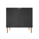 Clihome 15.75-in W x 31-in H Mdf Black Freestanding Utility Storage Cabinet