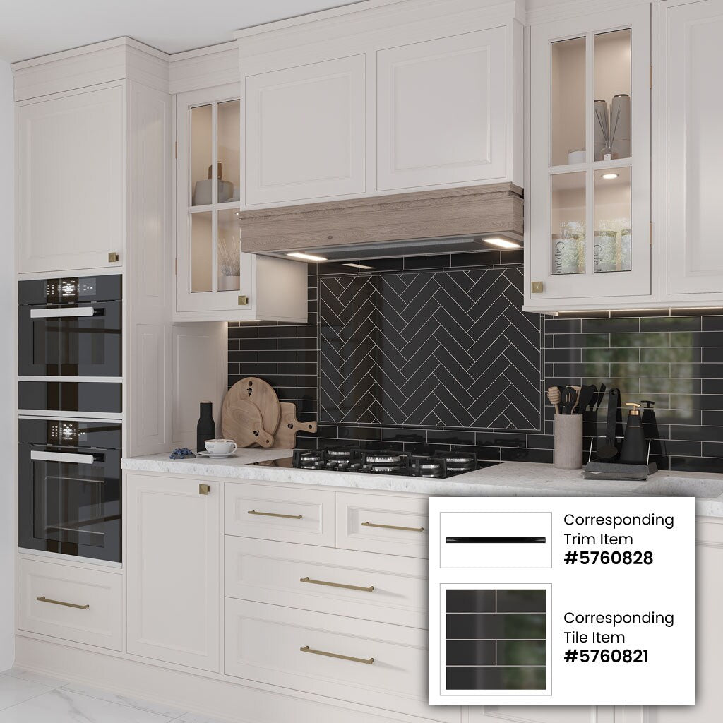 Apollo Tile Arte Black 2-in x 8-in Glossy Ceramic Brick Look Floor and Wall Tile (5.38-sq. ft/ Carton)