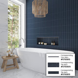 Apollo Tile Arte Blue 2-in x 8-in Matte Ceramic Brick Patterned Floor and Wall Tile (4.1-sq. ft/ Carton)