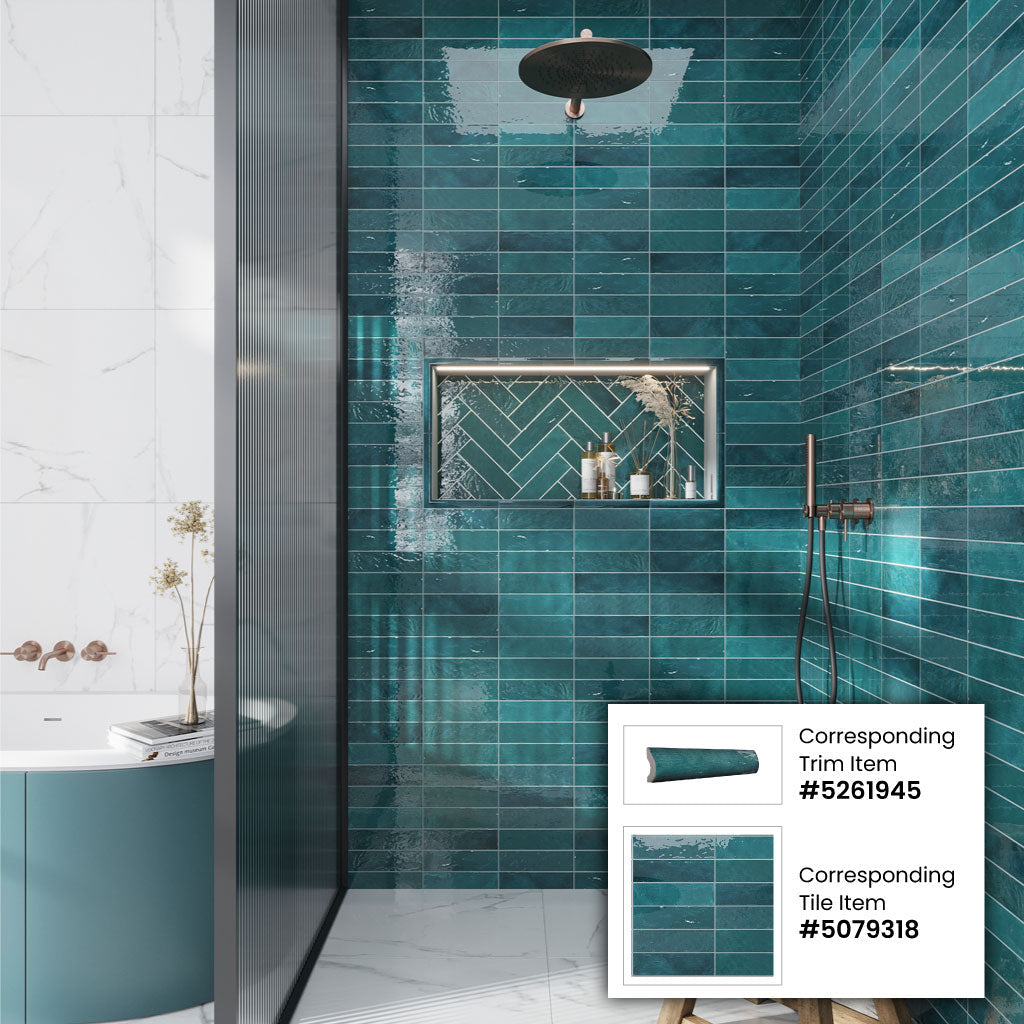 Apollo Tile Duchess Green 2-1/2-in x 8-in Glossy Ceramic Subway Wall Tile (5.38-sq. ft/ Carton)