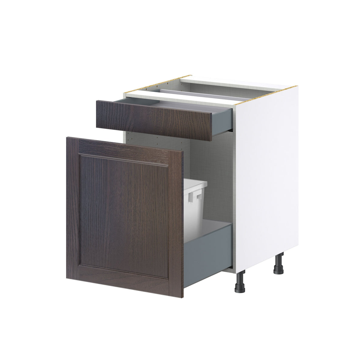 Hugo&Borg 24-in W x 34.5-in H x 24-in D Wood 1-Drawer Base Fully Assembled Cabinet (Recessed Panel Shaker Style)