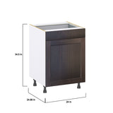 Hugo&Borg 24-in W x 34.5-in H x 24-in D Wood 1-Drawer Base Fully Assembled Cabinet (Recessed Panel Shaker Style)