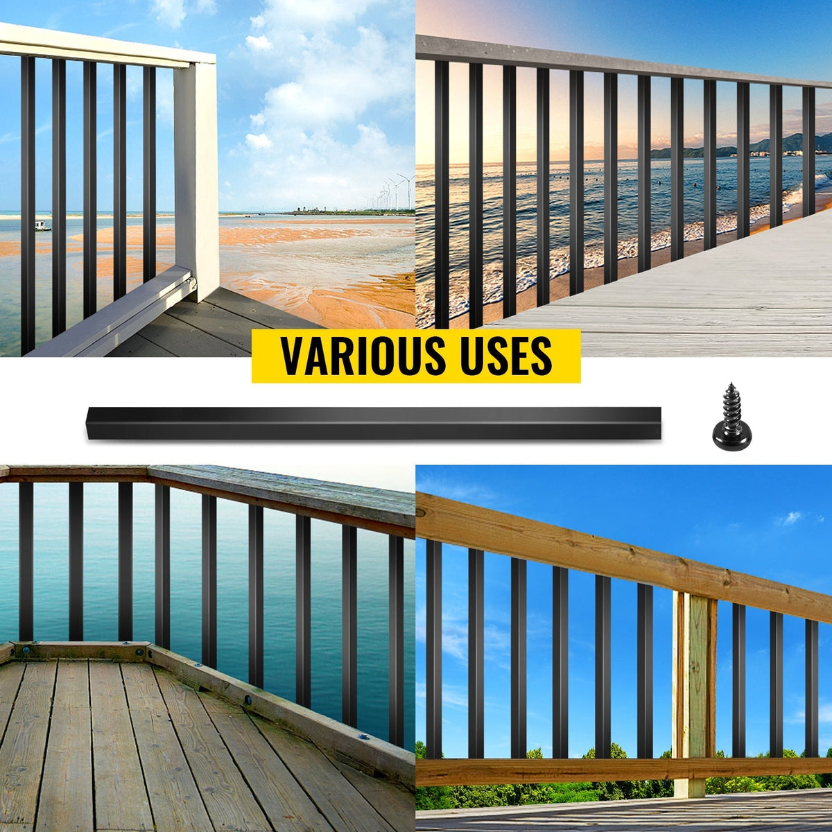 VEVOR Classic Composite Series 0.8-in x 0.8-in x 3-ft Aluminum Alloy Deck Post