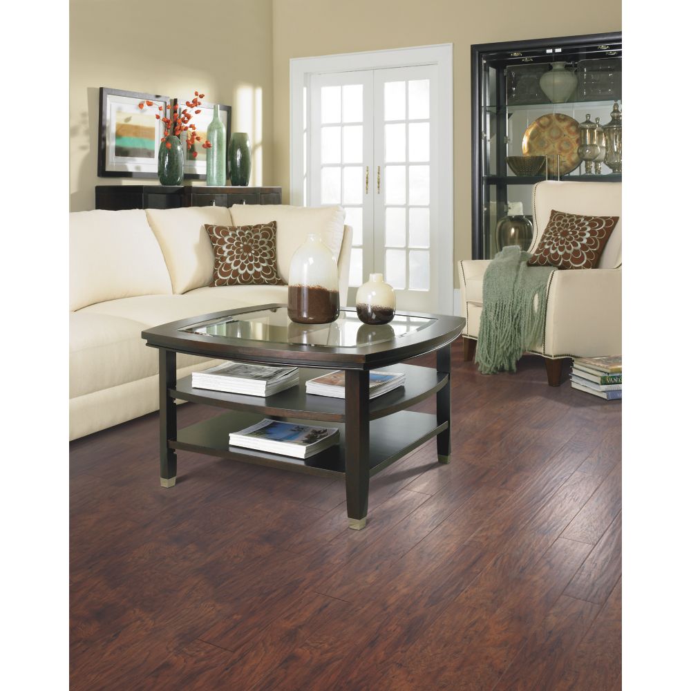 QuickStep Studio Toasted Chestnut Handscraped Wood Plank Laminate Flooring Sample