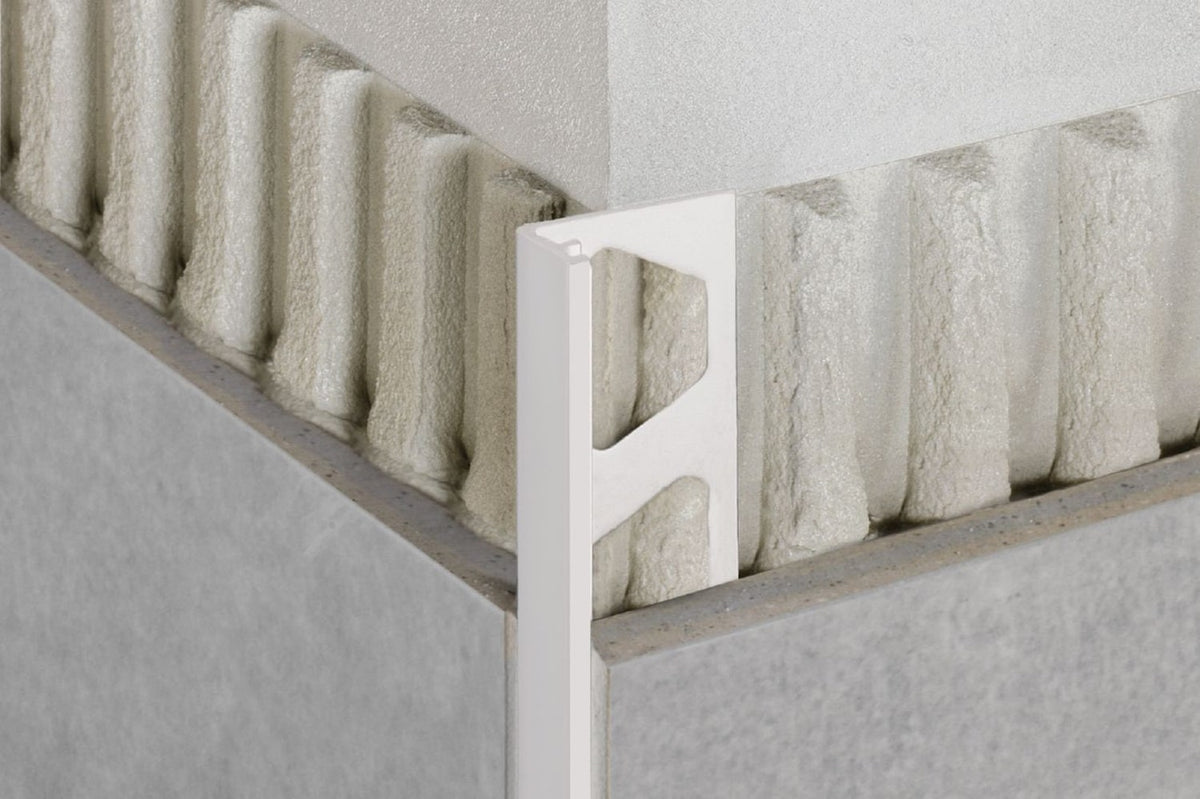 Schluter Systems Jolly-P 0.5-in W x 98.5-in L Bright White PVC L-angle Tile Edge Trim