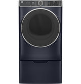 GE 7.8 cu. ft. Smart 240-Volt Sapphire Blue Stackable Electric Vented Dryer with Steam and Sanitize Cycle, ENERGY STAR