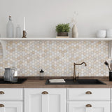 Apollo Tile Sparta Beige 12-in x 12-in Polished Natural Stone Marble Honeycomb Marble Look Floor and Wall Tile (4.92-sq. ft/ Carton)