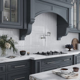 Apollo Tile Colorway White 11-in x 13-in Glossy Glass Herringbone Floor and Wall Tile (4.81-sq. ft/ Carton)