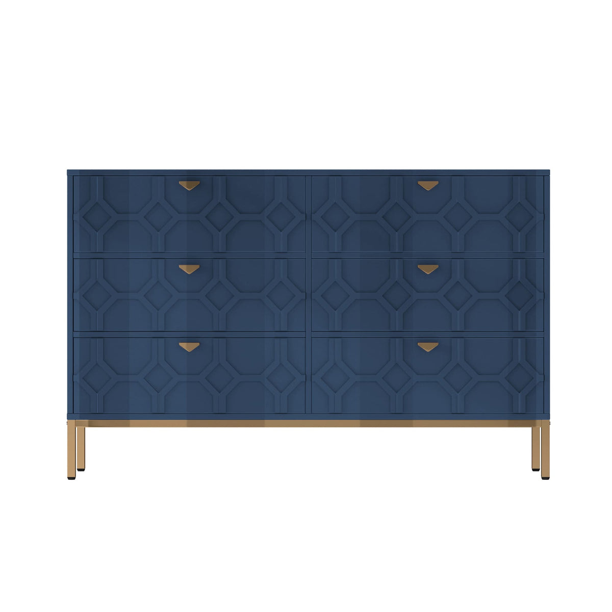 Clihome 6 drawers cabinet Blue 6-Drawer Accent Chest