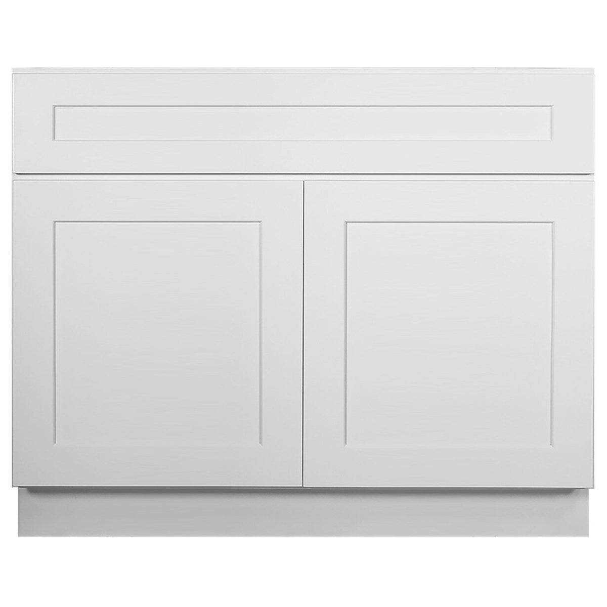 Design House Brookings 42-in W x 34.5-in H x 24-in D White Maple Sink Base Ready To Assemble Plywood Cabinet (Recessed Panel Shaker Style)