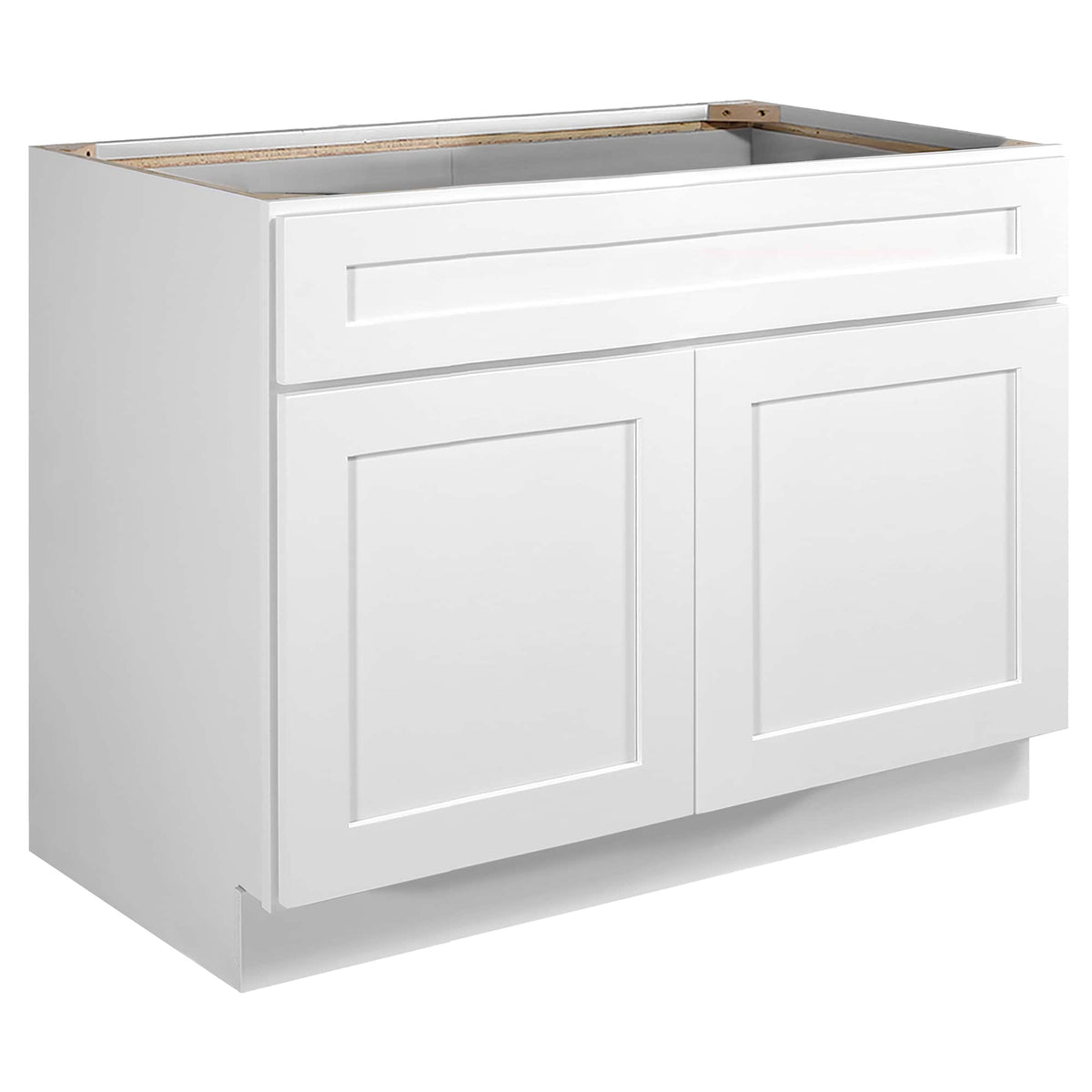Design House Brookings 42-in W x 34.5-in H x 24-in D White Maple Sink Base Ready To Assemble Plywood Cabinet (Recessed Panel Shaker Style)