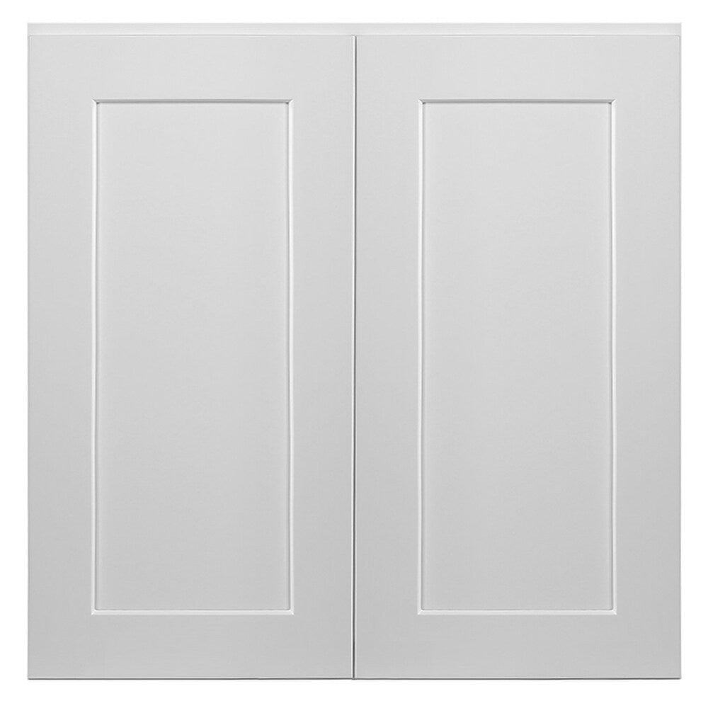 Design House Brookings 30-in W x 30-in H x 12-in D White Maple Wall Fully Assembled Plywood Cabinet (Recessed Panel Shaker Door Style)
