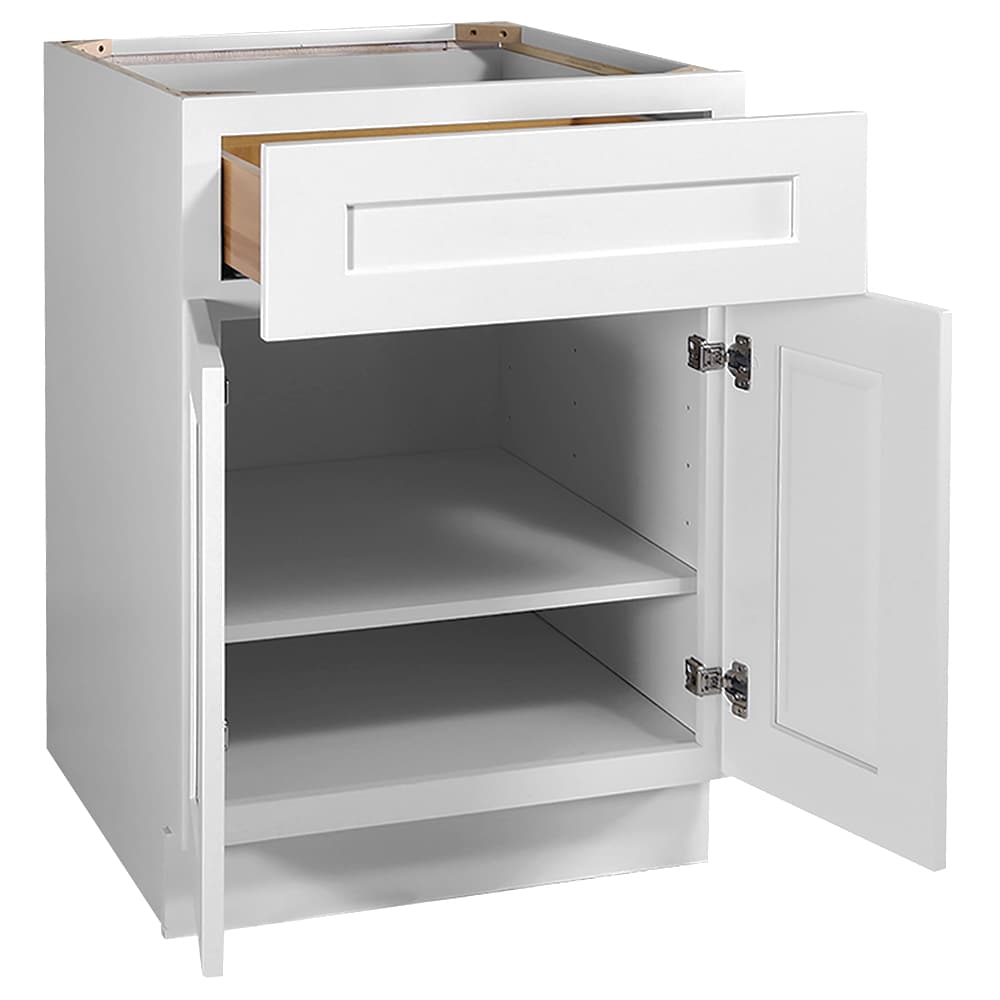 Design House Brookings 27-in W x 34.5-in H x 24-in D White Maple 1-Drawer Base Ready To Assemble Plywood Cabinet (Recessed Panel Shaker Style)